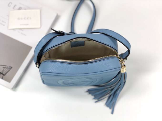 Gucci Soho small leather disco bag 308364 blue